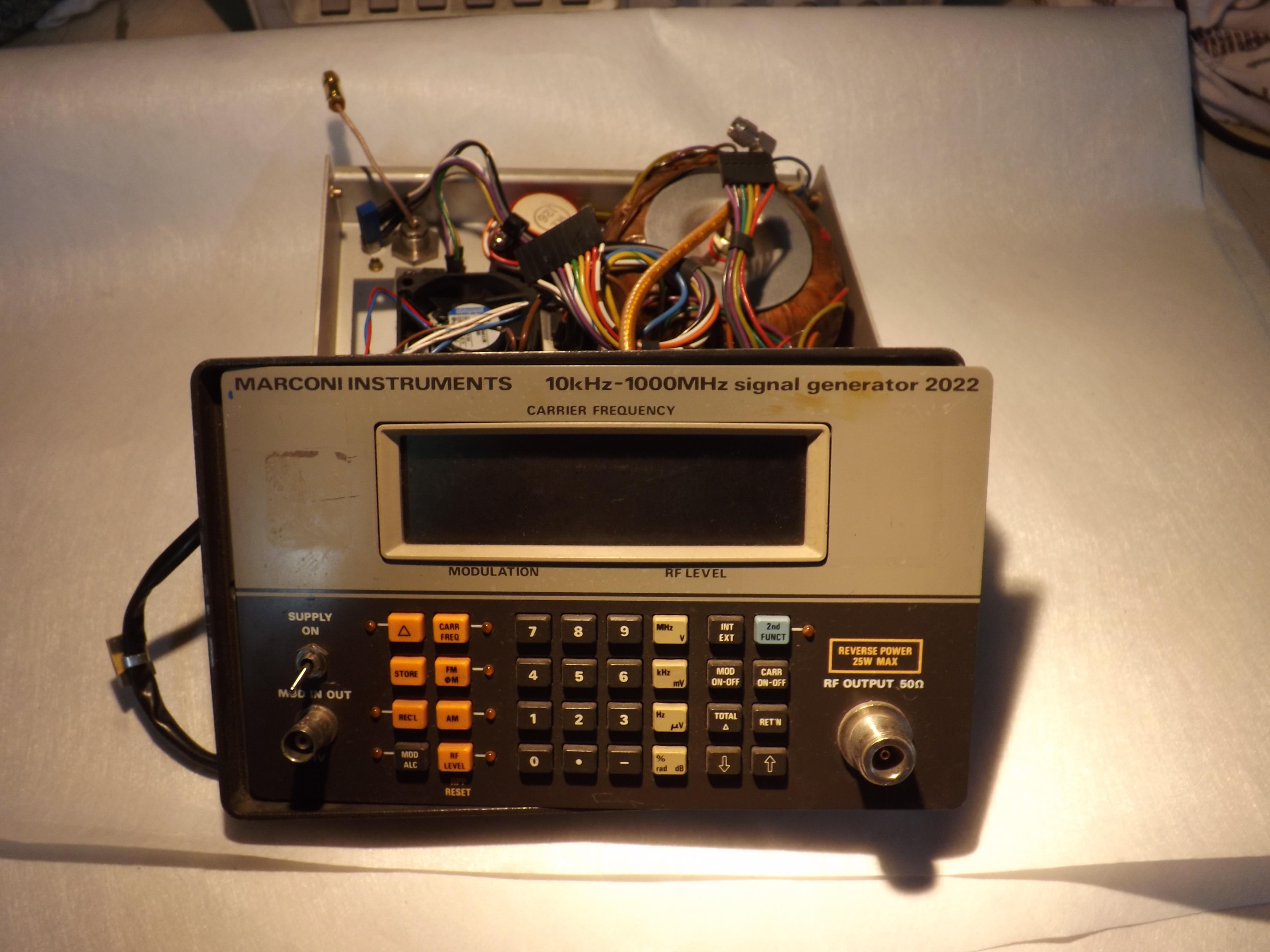 Marconi Instruments 2022 Signal Generator Front Panel and Power Supply